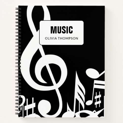 Black and White Music Lesson Composition Book