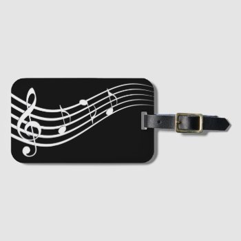 Black And White Music Melody Luggage Tag by musickitten at Zazzle