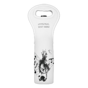 Black and White Music Note Luxury Wine Bag