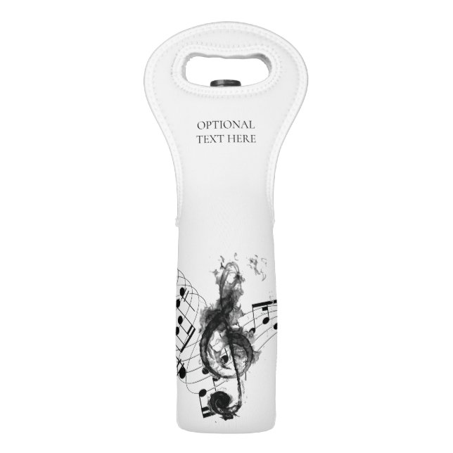 Black and White Music Note Luxury Wine Bag (Front)