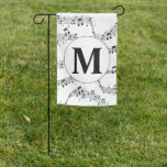 Black And White Music Note Monogram  Garden Flag at Zazzle
