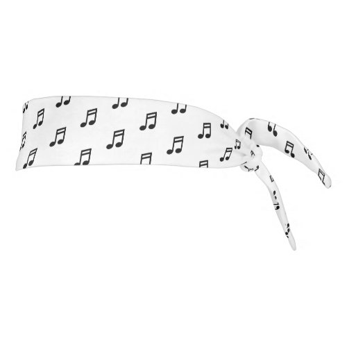 Black and white music note pattern custom tie headband