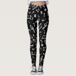 Black and White music note Pattern musician   Leggings<br><div class="desc">This black and white music note design is a must have for any musician, music teacher or music lover. It would also be the perfect music gift for any true music lover or yourself, for any holiday or special event. For more music themed decor and gifts visit the rest of...</div>