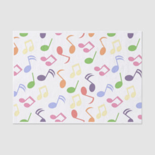 Black and White music note Pattern musician Tissue Paper