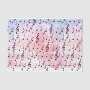 Black and White music note Pattern musician Tissue Paper