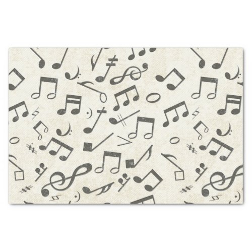 Black and White music note Pattern musician    Tissue Paper