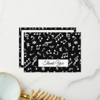 Black and White Music Note Pattern Theme Musician