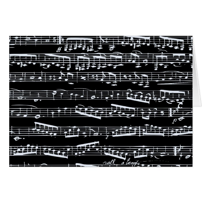 Black and white music notes cards