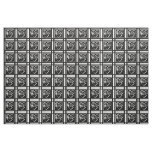 Black and White Music Notes Hearts and Stripes Fabric