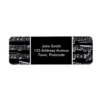 Black And White Music Notes Label by inspirationzstore at Zazzle