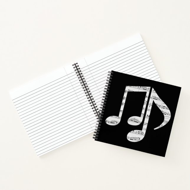 Black and White Music Notes Notebook (Inside)