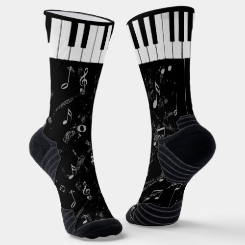 Black And White Music Socks