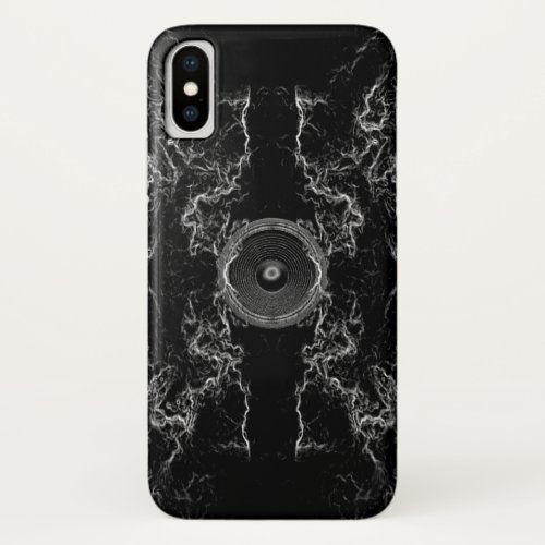 Black and white music speaker iPhone x case
