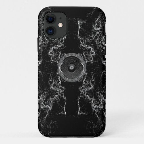 Black and white music speaker iPhone 11 case