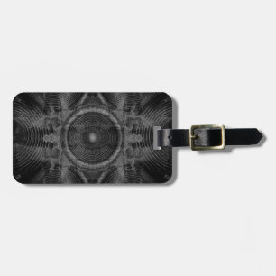 Black and white music speakers luggage tag