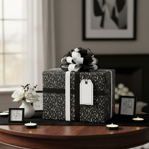 Black and white Music symbols Wrapping Paper