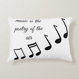 Black and White Music with Quote Accent Pillow