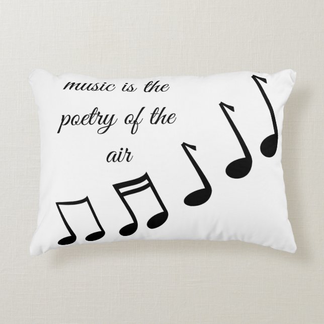 Black and White Music with Quote Accent Pillow (Front)