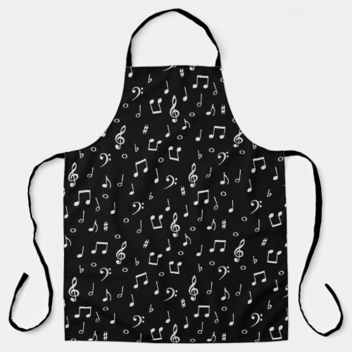 Black and white musical apron