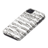 Black and white musical notes Case-Mate iPhone case (Bottom)