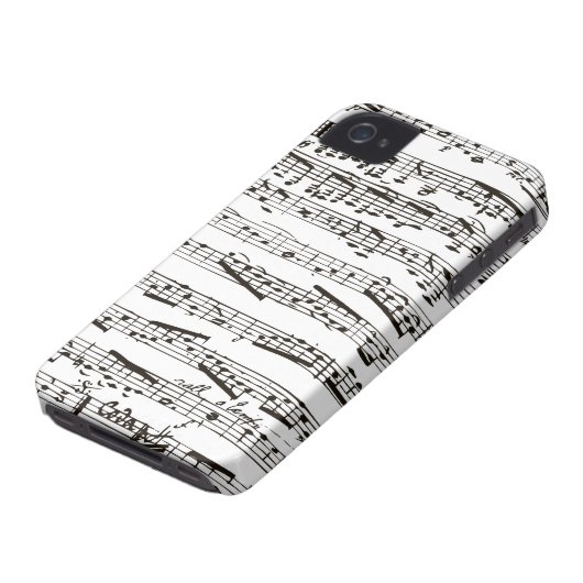 Black and white musical notes Case-Mate iPhone case (Bottom)
