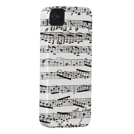 Black and white musical notes Case-Mate iPhone case (Back/Right)
