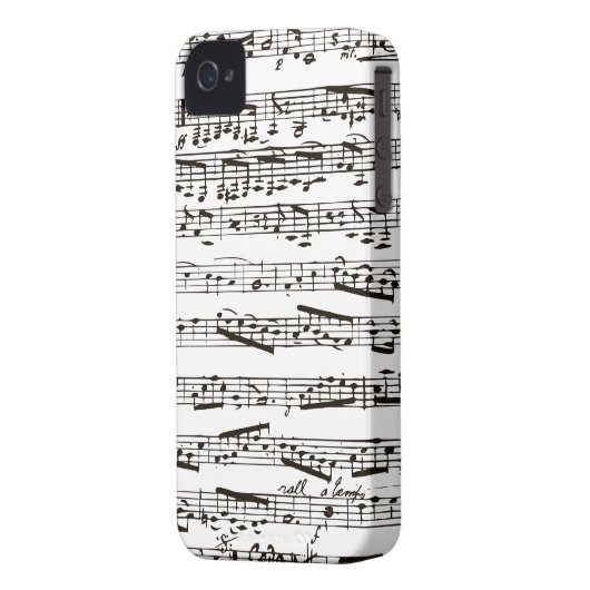Black and white musical notes Case-Mate iPhone case (Back Left)