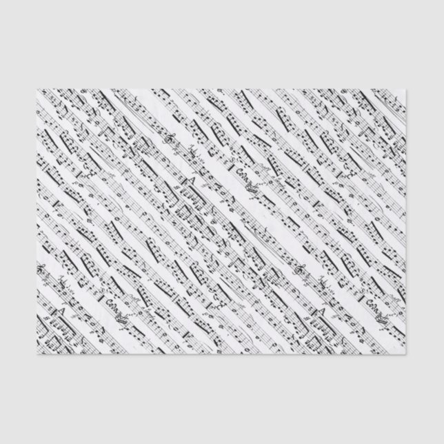Black and white musical notes diagonal sheet music (Front)