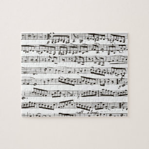 Black and white musical notes jigsaw puzzle