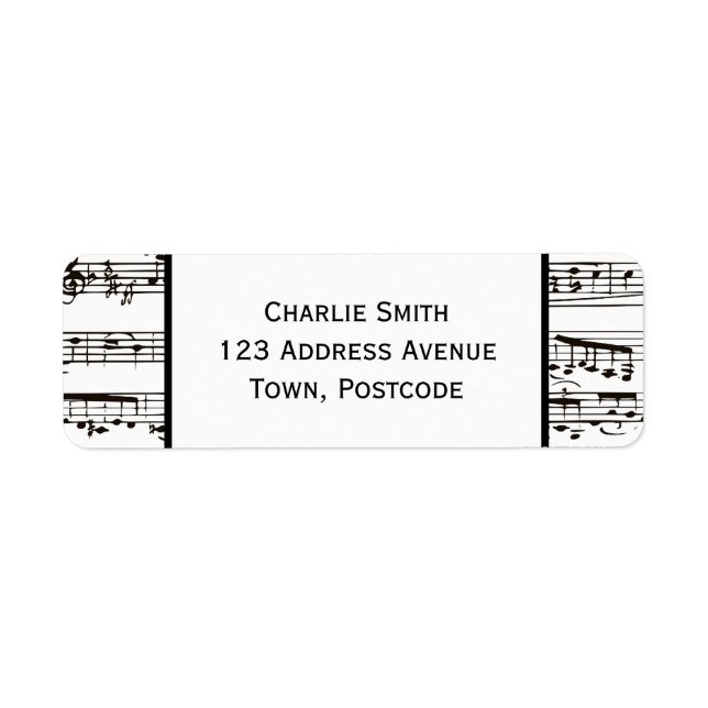 Black and white musical notes (Large text) Label (Front)