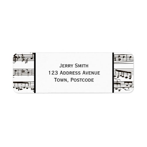 Black and white musical notes Large text Label
