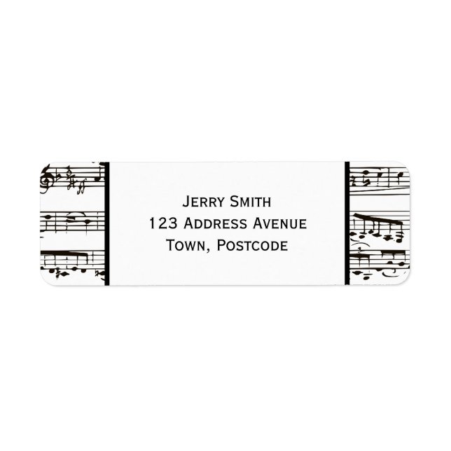 Black and white musical notes (Large text) Label (Front)