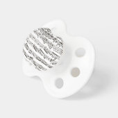 Black and white musical notes pacifier (Front Right)