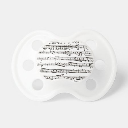 Black And White Musical Notes Pacifier