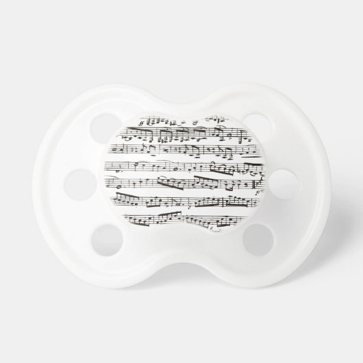Black and white musical notes pacifier (Front)