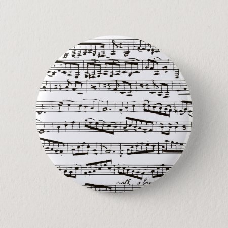 Black And White Musical Notes Pinback Button