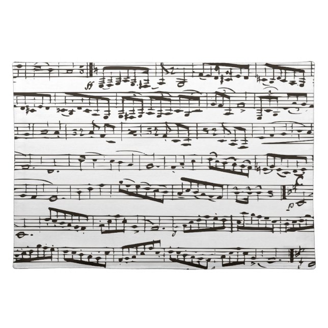 Black and white musical notes placemat (Front)