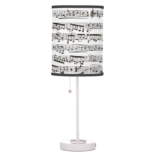 Black and white musical notes table lamp (Right)