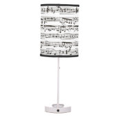 Black and white musical notes table lamp (Back)