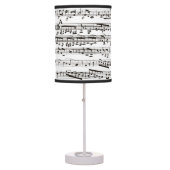 Black and white musical notes table lamp (Front)