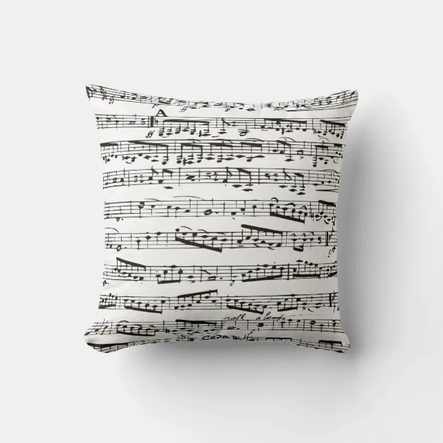 Black and white musical notes throw pillow Zazzle