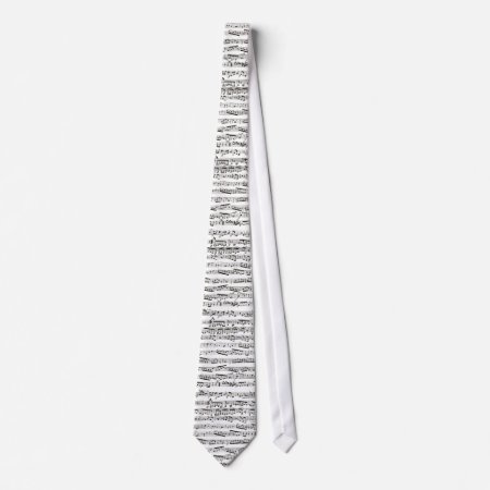 Black And White Musical Notes Tie
