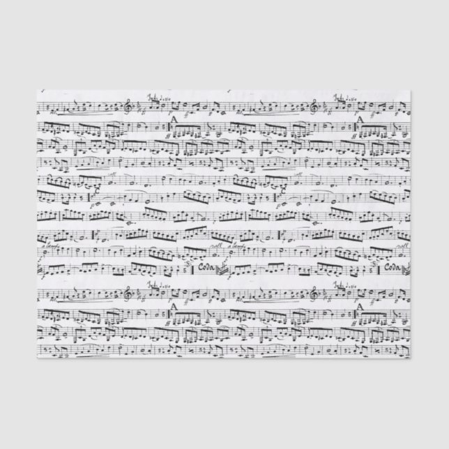 Black and white musical notes tissue paper (Front)