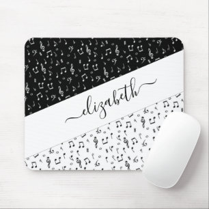 Black and white musical personalized mouse pad