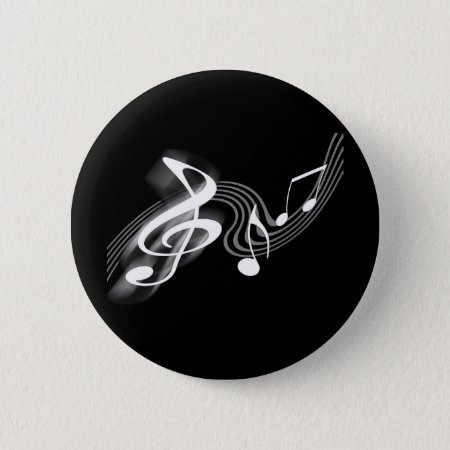 Black And White Musical Scale Button