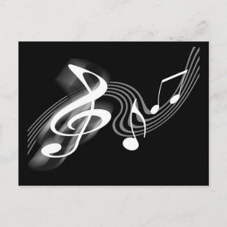 Black and White Musical Scale Postcard