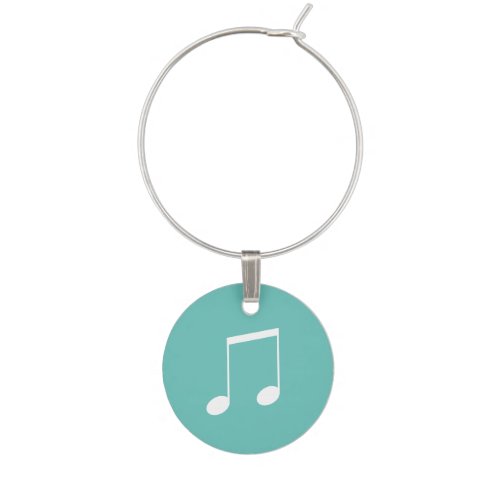 Black and White Musical Theme of Notes and Clefs Wine Charm