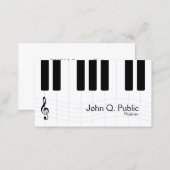 Black and White Musician Piano Business Card (Front/Back)