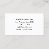 Black and White Musician Piano Business Card (Back)