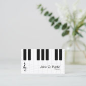 Black and White Musician Piano Business Card (Standing Front)